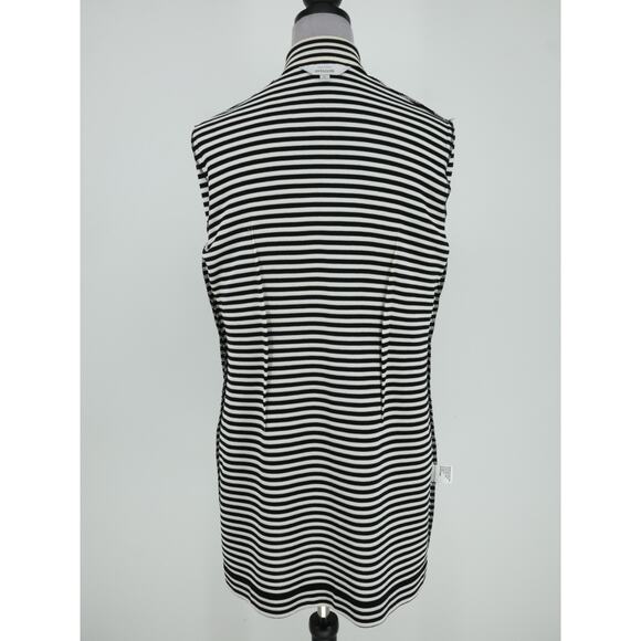 Exclusively Misook Sweater Jacket Womens Medium Black White Stretch Knit Vintage - Picture 13 of 14